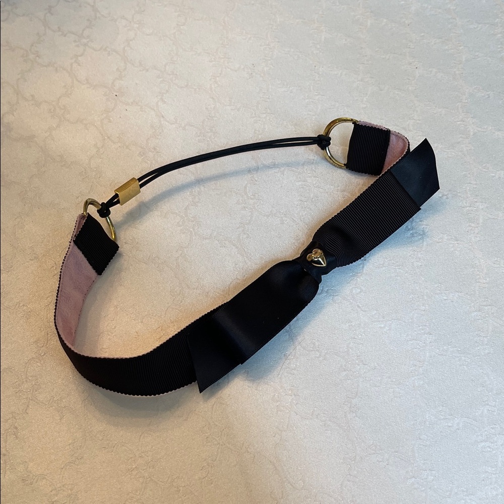 Juicy Couture Y2K Black Ribbon Bow Headband